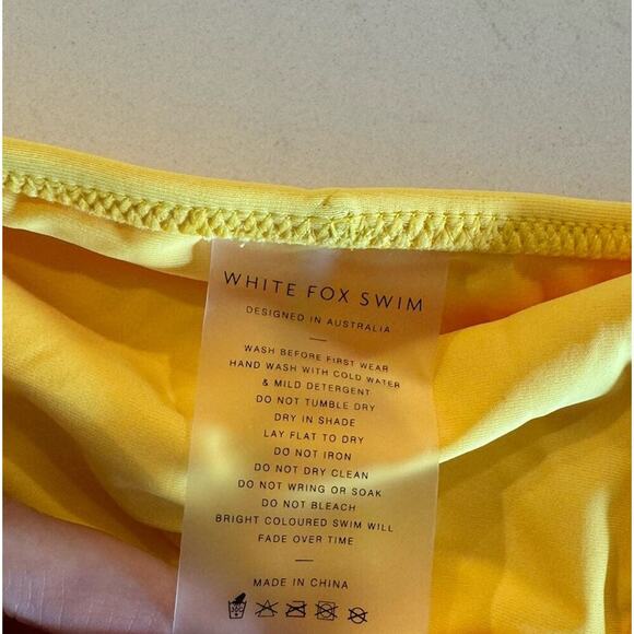White Fox Size XL Thira Bright Yellow Bikini Bottom Ruched Cheeky Resort Sexy - Picture 3 of 5